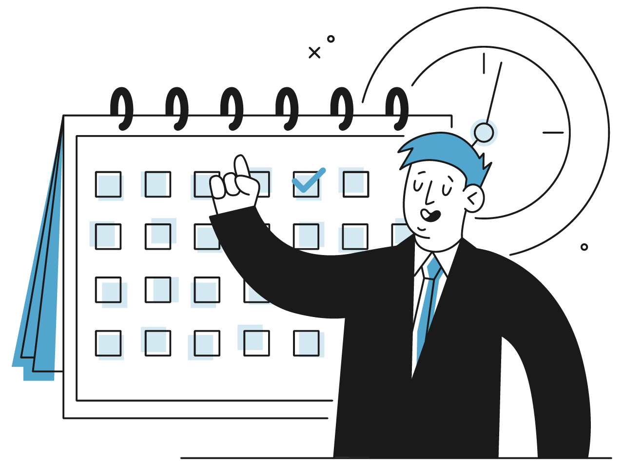 Man at Calendar Cartoon@2x Man at Calendar Cartoon