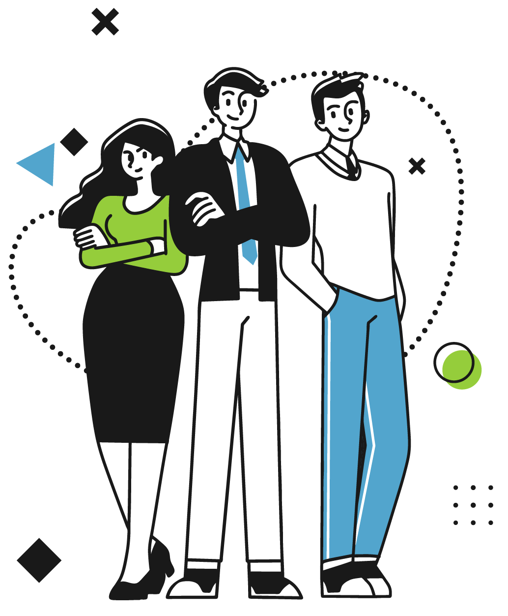 Standing Team Cartoon@2x Standing Team cartoon